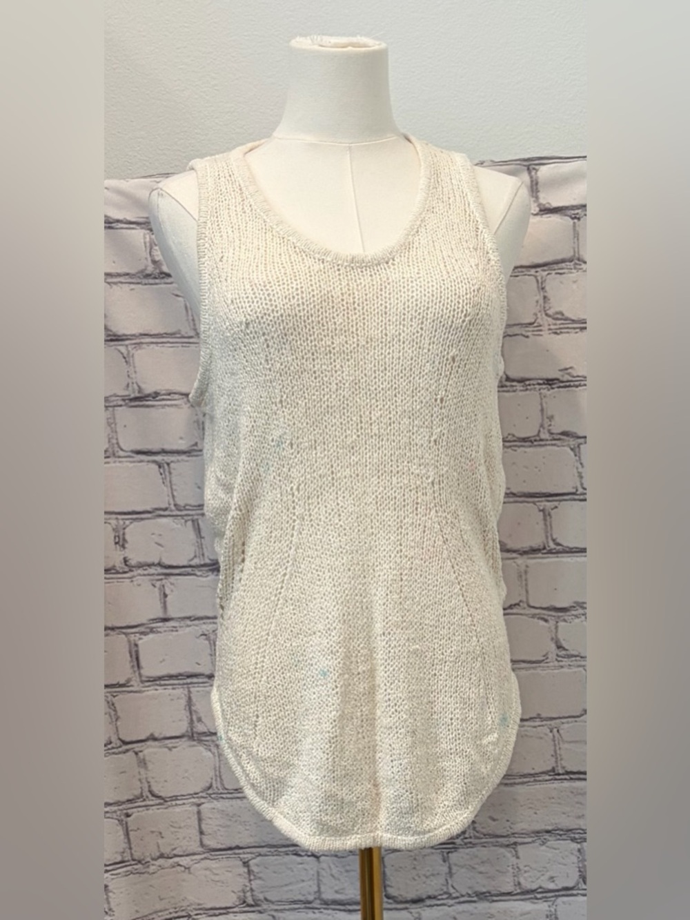 Helmut Lang Size:S Women  Open-Knit Sweater Top Multicolor Shell:100% Silk